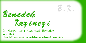 benedek kazinczi business card